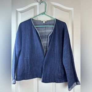 organic cotton jean jacket Eileen fisher medium